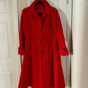 VINTAGE PURE VIRGIN WOOL COAT - RED - from SEARS, THE FASHION PLACE